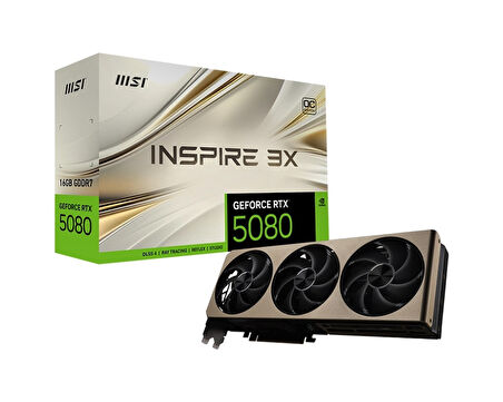 MSI GeForce RTX 5080 16GB INSPIRE 3X OC GDDR7 256Bit DX12 Gaming (Oyuncu) Ekran Kartı