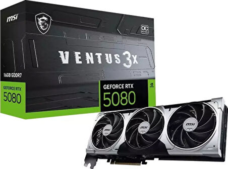  MSI GeForce RTX 5080 VENTUS 3X OC PLUS 16GB DLSS 4 256 Bit GDRR7 Ekran kartı