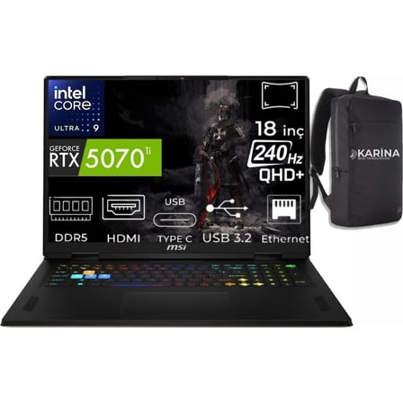 MSI Msı Vector 18 Hx Aı Intel Core Ultra 9 275HX A2XWHG-663XTR-49 48GB 4tb RTX5070TI 12GB W11PRO Qhd+ 240Hz Taşınabilir Bilgisayar & A2XWHG663XTRK49