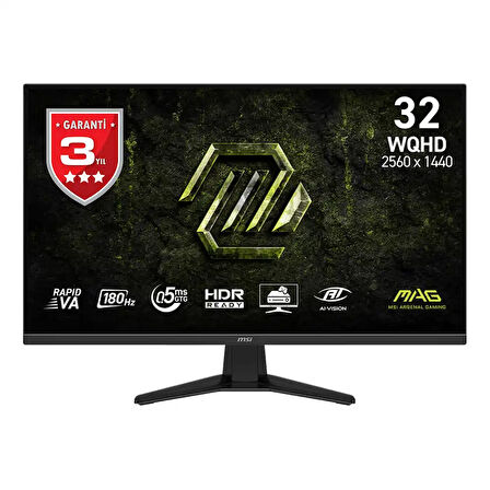 MSI MAG 325QF E18V 31.5 2560x1440 WQHD 180Hz 0.5ms HDMI DP Adaptive Sync Gaming Monitör