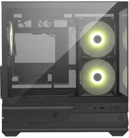 MSI MAG PANO M110R Mini Tower Micro-ATX Case (W/2x140mm ARGB Fan (Reverse Blades Fan), 1x120mm ARGB Fan, CA-MPAM11R)