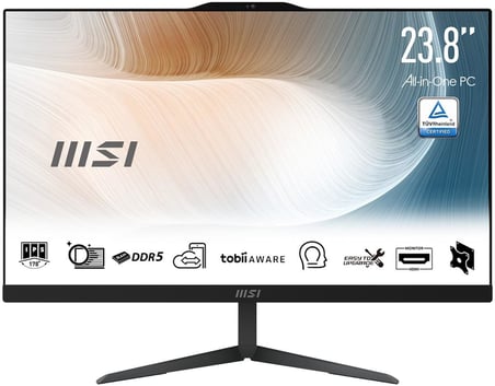 MSI MODERN AM242 1M-2268XEU 24 FHD 16:9 (1920X1080) CORE 5 120U 8GB DDR5 512GB SSD FDOS SIYAH AIO PC