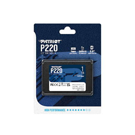 Patriot P220 1TB 550/500MB/s 2.5" SATA3 SSD Disk (P220S1TB25)