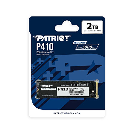Patriot P410 PCIe Gen4 x4 (NVMe 1.4) M.2 2280 SSD R/5000 W/4500 [2TB] (P410P2TBM28H)