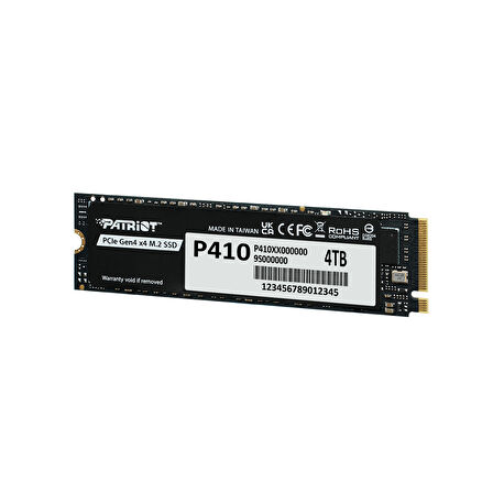 Patriot P410 PCIe Gen4 x4 (NVMe 1.4) M.2 2280 SSD R/5000 W/4500 [4TB] (P410P4TBM28H)