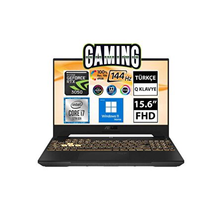Asus TUF Gaming F15 FX507ZC4-HN008W i7-12700H 16GB 512SSD RTX3050 15.6" FullHD W11H Taşınabilir Bilgisayar