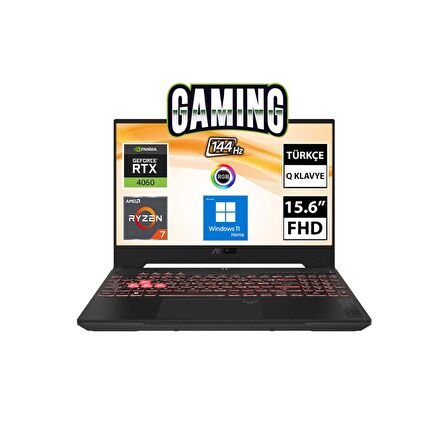 Asus TUF Gaming A15 FA507NV-LP019W Ryzen7 7735HS 8GB 512SSD RTX4060 15.6" FullHD W11H Taşınabilir Bilgisayar