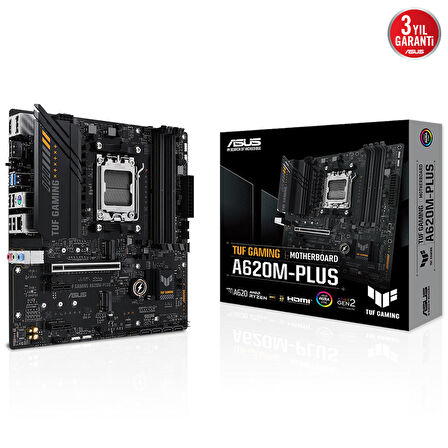 Asus A620M-Plus AMD A620 AM5 DDR5 6400 MHz Gaming Anakart