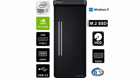 Asus Proart PD500TC-711700160X-K-215 I7-11700 128GB Ram 4TB+4TB M.2 16TB HDD 12GB RTXA2000 W11P Masaüstü Bilgisayar
