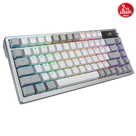 ASUS ROG Azoth NX Snow Switch PBT UK Kablosuz RGB Beyaz Mekanik (Gaming) Oyuncu Klavyesi