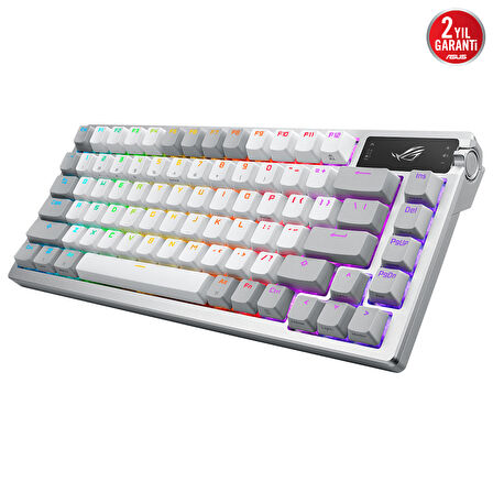 ASUS ROG Azoth NX Snow Switch PBT UK Kablosuz RGB Beyaz Mekanik (Gaming) Oyuncu Klavyesi