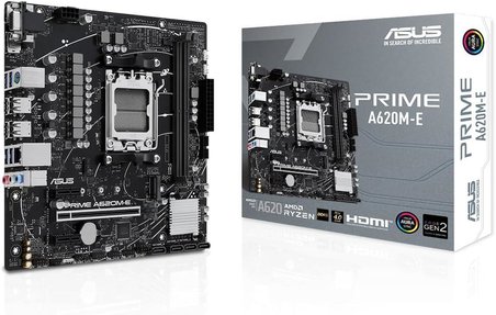 ASUS PRIME A620M-E AMD A620 AM5 DDR5 6400 DP HDMI VGA M2 USB3.2 AURA RGB mATX, Anakart Outlet