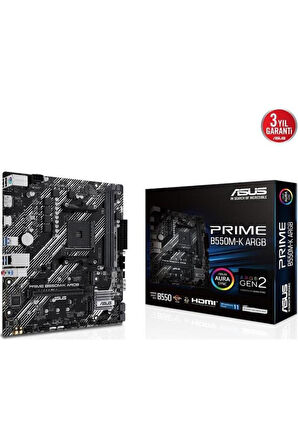 Asus Prime B550M-K ARGB AMD AM4 DDR4 Micro ATX Anakart Outlet
