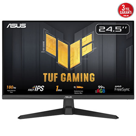 ASUS TUF Gaming VG259Q3A 24.5" 1 MS 180 Hz FHD FreeSync Fast IPS Gaming Monitör