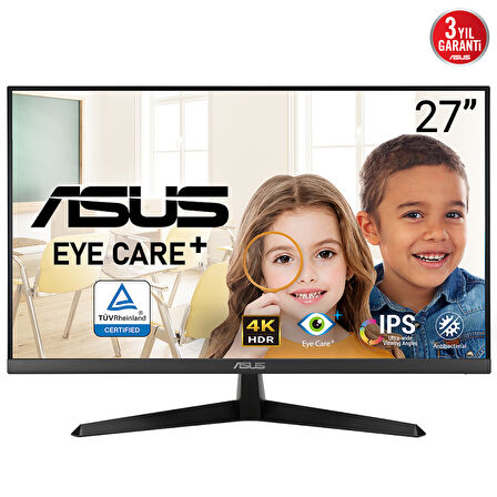 ASUS VY27UQ 27" 5ms 60Hz  Eye Care HDR-10 4K Ultra HD IPS Monitör