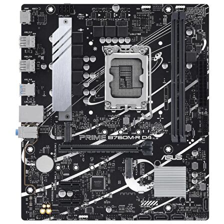 ASUS PRIME B760M-R D4 INTEL B760 Soket 1700 5333Mhz DDR4 2xM.2 mATX Anakart