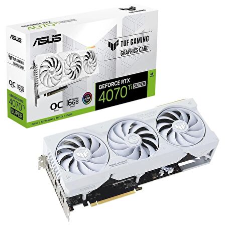 Asus RTX 4070 TI Super TUF Gaming OC Edition TUF-RTX4070TIS-O16G-WHITE-GAMING 256 Bit GDDR6X 16 GB Ekran Kartı