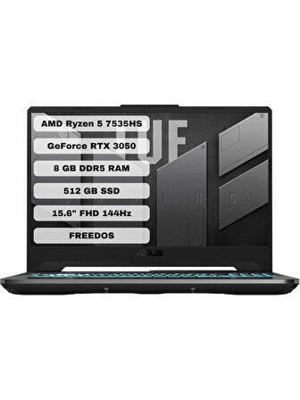 Asus TUF Gaming A15 FA506NC-HN006 AMD Ryzen 5 7535HS 8GB 512GB SSD RTX3050 Freedos 15.6" FHD