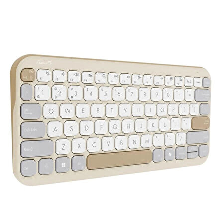 ASUS Marshmallow KW100 Bej Kablosuz Türkçe Mac Uyumlu Klavye