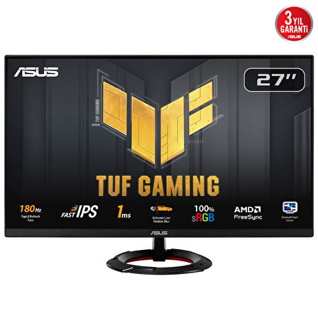 ASUS TUF Gaming VG279Q3R 27" 180Hz 1ms HDMI DP ELMB SYNC AdaptiveSync FHD Fast IPS Gaming Monitör