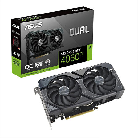 ASUS-DUAL-RTX4060TI-O16G-EVO-NVIDIA-GEFORCE-RTX 4060 TI-16G-16GB GDDR6-128bit-2625MHz-OC-HDMI-3xDP-DLSS3 EKRAN KARTI