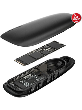Asus Cobble M.2 NVMe&SATA Sıvı Koruması IP55 USB 3.2 GEN2 Type-C Siyah SSD Kutusu 90DD02R0-M09000