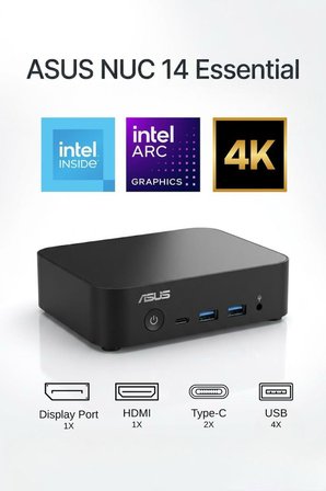 ASUS NUC14 Intel N97 8GB RAM DDR5 512GB SSD WiFi 6E 2.5G LAN VESA FreeDOS MINI PC NUC14MNK97 A2