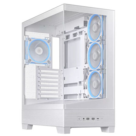ASUS A31 PLUS Tamperli Cam ARGB Beyaz USB 3.2 ATX Mid-Tower Gaming (Oyuncu) Kasası