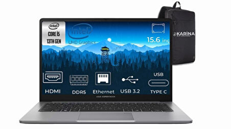 Asus Expertbook P1 P1503CVA  Intel Core I5-13420H I58512G0D-82 32GB 2TB+2TB Intel UHD FreeDos 15.6 Fhd Taşınabilir Bilgisayar 