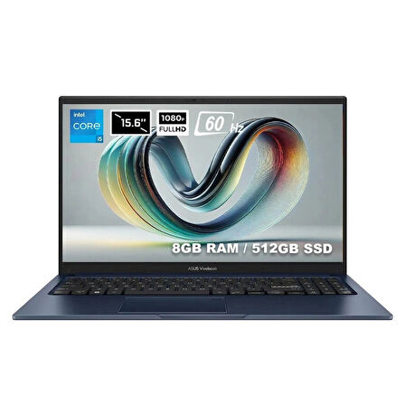 ASUS Vivobook X1504VA-NJ2405 Intel Core i5-1334U 8GB DDR4 512GB SSD 15.6 inç Full HD 60Hz FreeDos Laptop