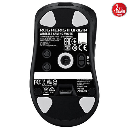 Asus ROG Keris II Origin Siyah Şarjlı Makrolu Optik Kablolu/Kablosuz Oyuncu Mouse