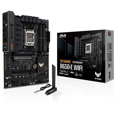 ASUS TUF GAMING B650E-E WIFI AMD B650 AM5 DDR5 8000 DP HDMI 3x M2 USB3.2 WiFi 6E + BT AURA RGB 2.5Gbit LAN ATX 8+2+1 Güç Aşamaları, 1xGen5 M.2