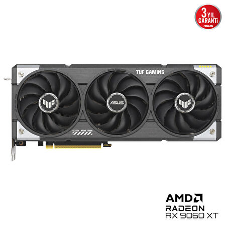 ASUS TUF Gaming AMD Radeon RX 9060XT 16GB TUF-RX9060XT-O16G-GAMING GDDR6 128Bit DX12 Gaming (Oyuncu) Ekran Kartı