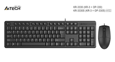 TEKNOTEG - A4 TECH KR-3330 Q FN MULTIMEDYA USB SİYAH SET