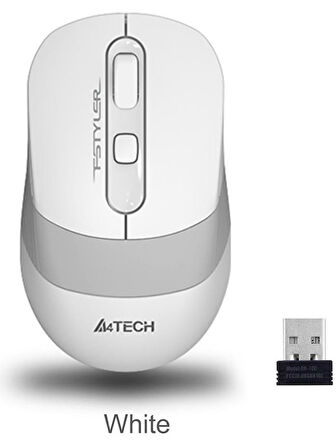 A4Tech FG10 Nano Alıcı Kablosuz Optik 2000DPI Enerji Korumalı Mouse - Beyaz OUTLET