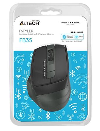 A4 TECH FB35 OPTIK MOUSE BLUETOOTH+NANO USB YEŞİL