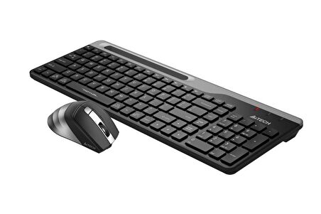 A4 Tech Fstyler FB2535C Gri Bluetooth+2.4G Nano Fn Multimedya Klavye Şarjlı Mouse Set