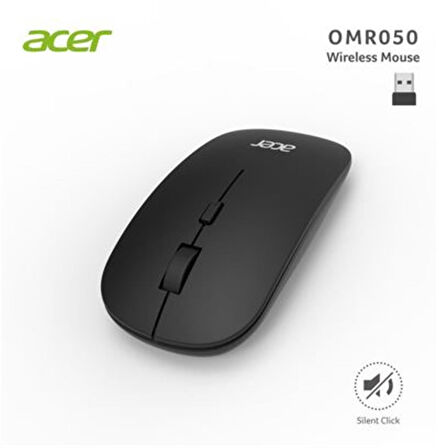 Acer Omr050 Siyah Kablosuz Sessiz Tuşlu  Mouse 1000-1200-1600 DPI