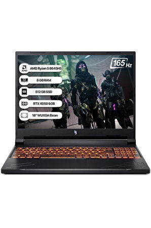 Acer Nitro V16 NH.QRVEY.004 R5 8645HS 8GB 512GB SSD RTX4050-6GB Freedos 165Hz 16'' Taşınabilir Bilgisayar