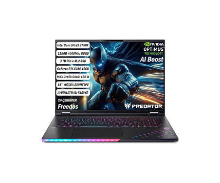 Acer Predator PH18-73 Core Ultra9 275HX 128 GB 3tb RTX5080 18''wqxga IPS 250Hz Freedos NH.QVZEY.001*