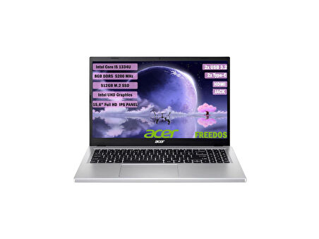 ACER Aspire AG15-71P İNTEL CORE İ5 1334U 8GB 512GB SSD 15,6'' FHD IPS FREEDOS NX.JDCEY.001