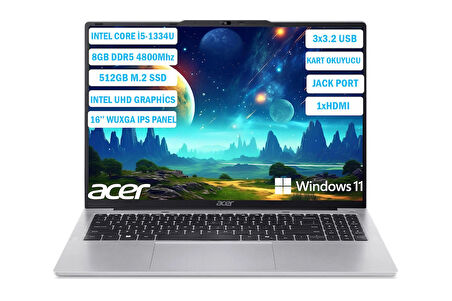 Acer Aspire Lite i5-1334U 8 GB 512 GB SSD 16" ( 1920 x 1200) IPS Windows 11 Home  NX.J23EY.001