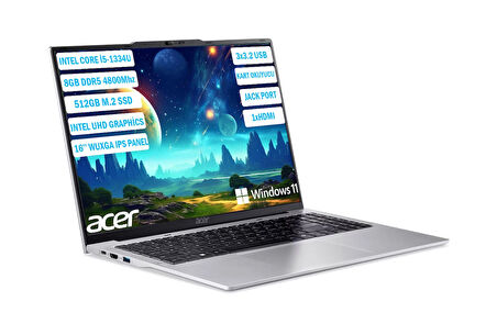 Acer Aspire Lite i5-1334U 8 GB 512 GB SSD 16" ( 1920 x 1200) IPS Windows 11 Home  NX.J23EY.001