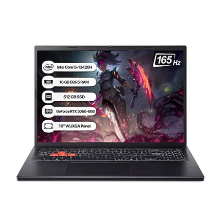 Acer Nitro Lite Nl16-71g I5-13420h 8GB RAM 512gb SSD Rtx3050 15.6'' 165hz W11h Gaming Notebook