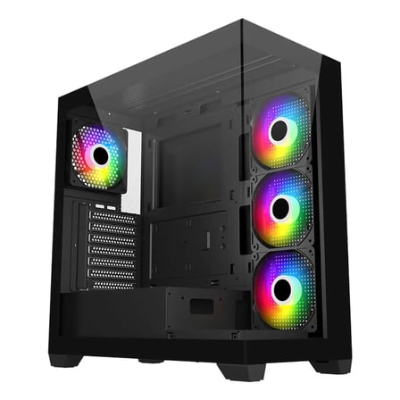 FSP M340 RGB Siyah Tempered Glass USB 3.0 650W 80+ mATX Mid Tower Kasa