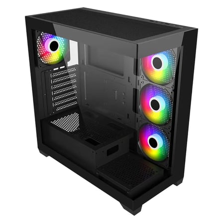 FSP M340 RGB Siyah Tempered Glass USB 3.0 650W 80+ mATX Mid Tower Kasa