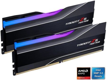 GSKILL TZ5 Neo X RGB Siyah DDR5-6000Mhz CL30 32GB (2x16GB) DUAL (30-38-38-32) 1.35V AMD EXPO ULL/EXPO Teknoloj
