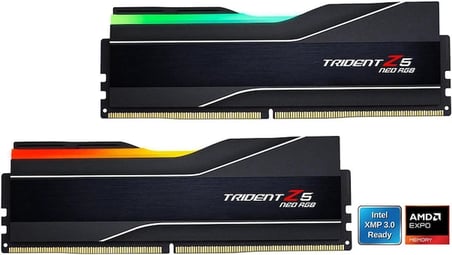 GSKILL TZ5 Neo X RGB Siyah DDR5-6000Mhz CL30 32GB (2x16GB) DUAL (30-38-38-32) 1.35V AMD EXPO ULL/EXPO Teknoloj
