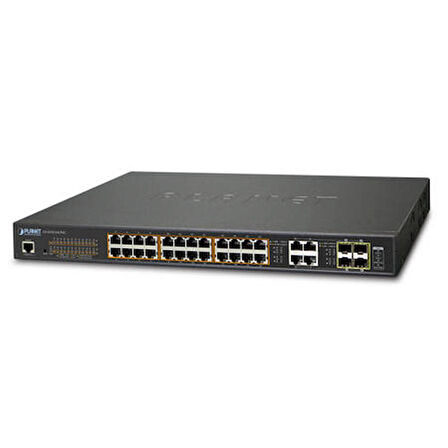 Planet PL-GS-4210-24UP4C 24 Port 10/100  PoE+ 4 Port SFP 600W PoE Yönetilebilir Switch