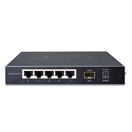 Planet PL-GSD-603F 5 Port 10/100/1000Base-T 1 Port SFP Masaüstü Ethernet Switch